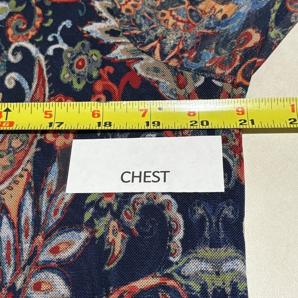 Reba Womens Long Bell Sleeve Peasant Tunic Blouse Sz L Boho Southwestern Lined - Picture 12 of 15